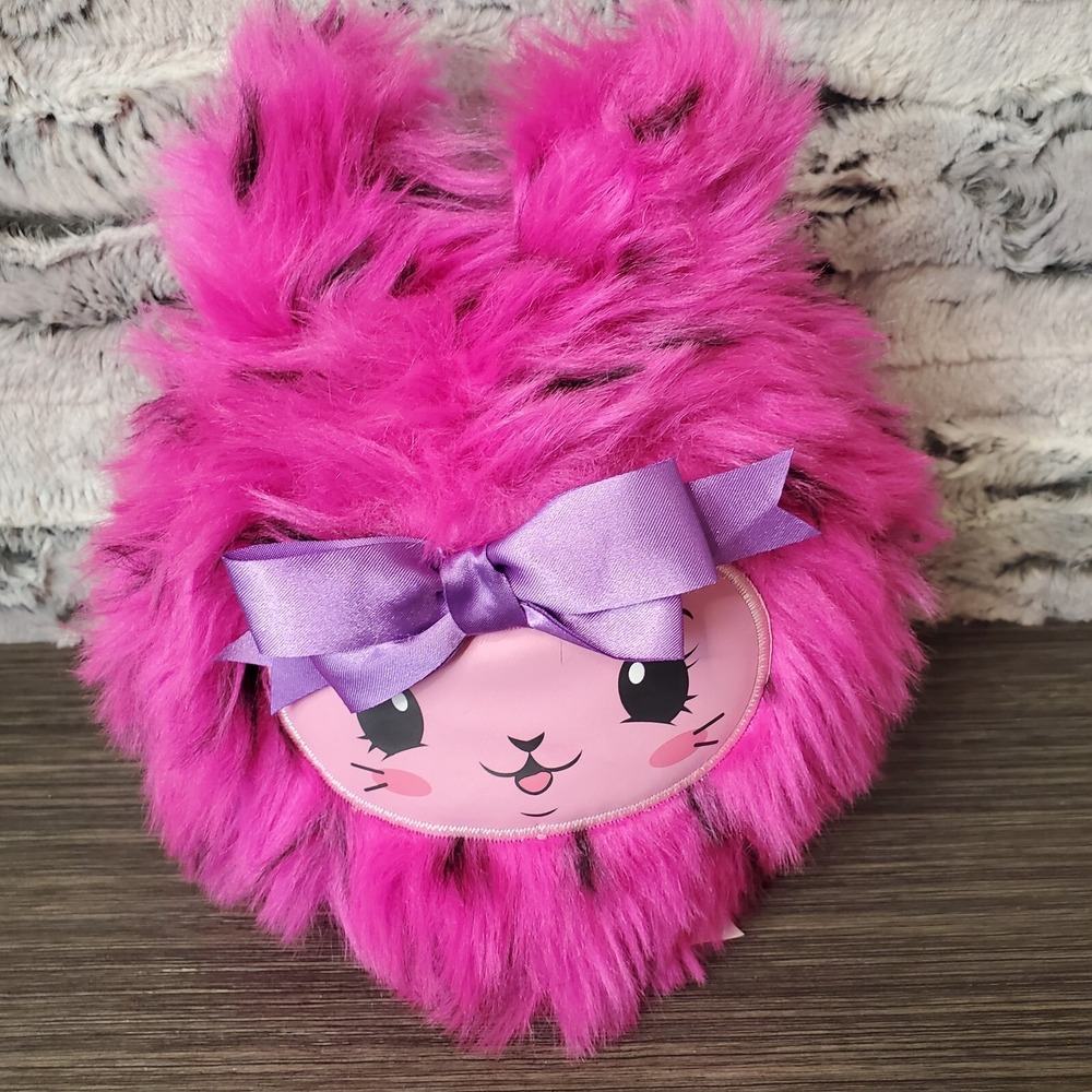 Pikmi Pops Cheeki Puffs, Fuzzin the Bunny,‎ Large 7"  PINK FURRY Shimmer Plush